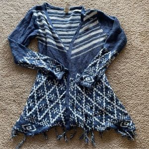 Aztec blue cardigan